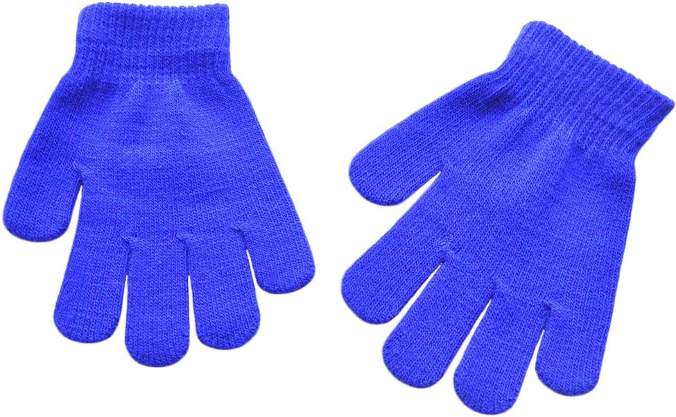 BaiX Boys and Girls Warm Winter Knitted Writing Gloves, 5-12 Years Old