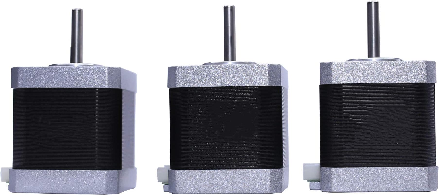 WTCZ 3PCS Nema 17 Stepper Motor 1.8 Step Angle Bipolar 40mm Body & 40N.cm Torque & 4 Lead &1.7 A with Wire