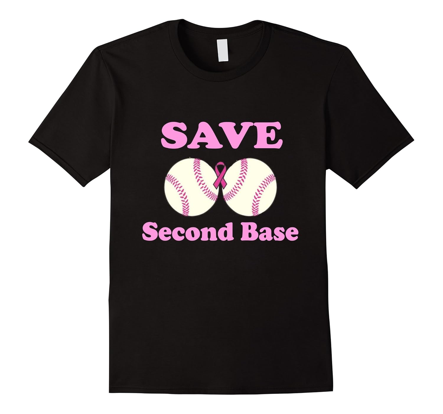 Save Second Base Breast Cancer Awareness Month Men Women Tee-ANZ