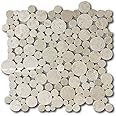 Stone Center Online Crema Marfil Marble Bubble Round Paramount Mosaic Tile Polished Kitchen Bath Wall Floor Backsplash Shower (1 Sheet)