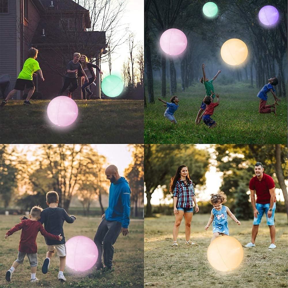 Pool Toys 16" LED Beach Ball Toy with 16 Color Changing Lights, Pool Games Beach Party Outdoor Games for Teens Adults Family, Glow in The Dark Party Supplies (1PC): Sports & Outdoors