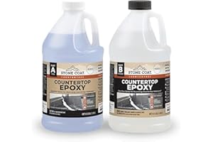 Stone Coat Countertops Epoxy Kit (1 Gal) – Heat Resistant, Food Safe Epoxy Resin, UV Resistance | DIY Craft Epoxy Resin Kit for Coating Kitchens, Bathrooms, Counters, Bar Table, Wood Slabs, and More!