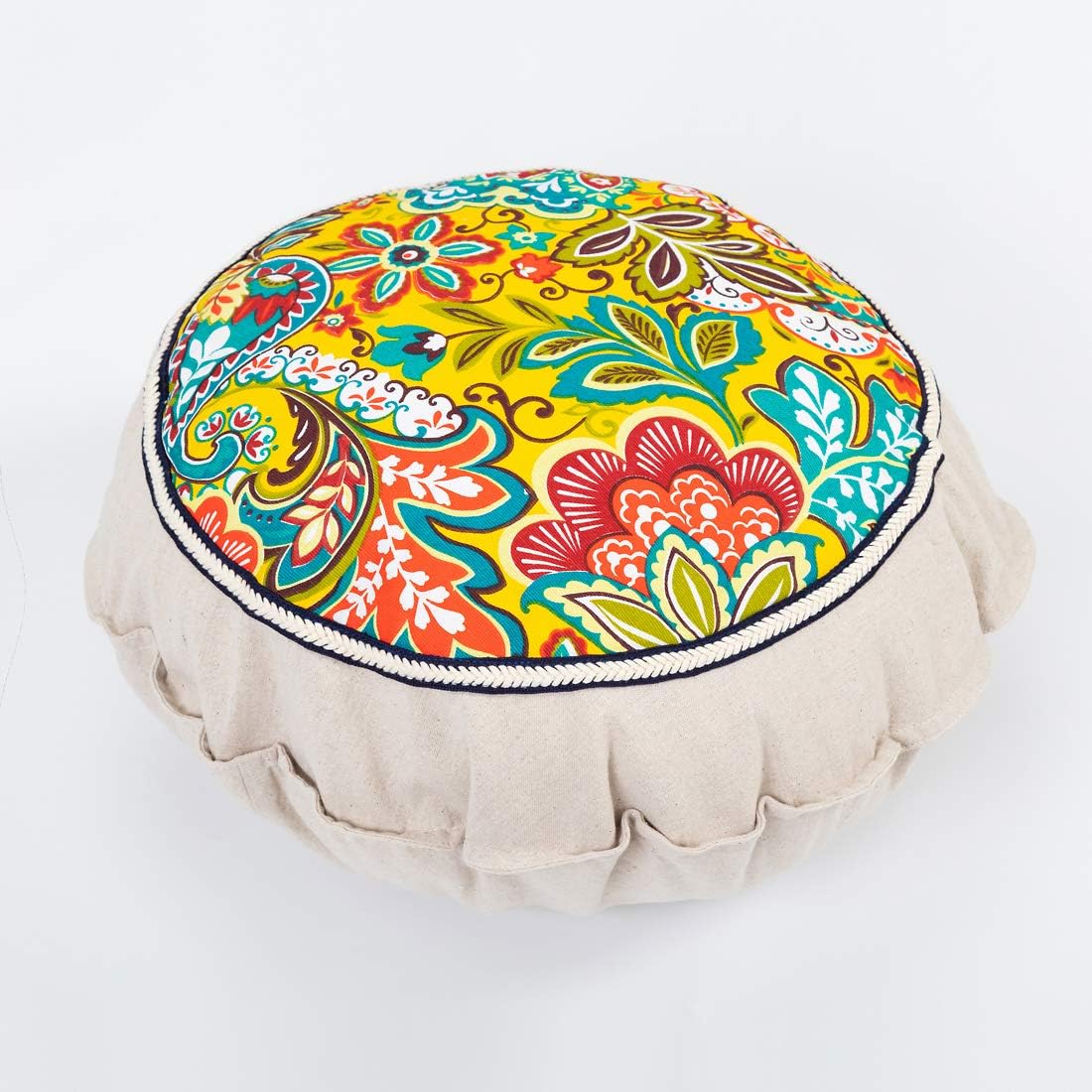 Boho Floor Pillow Meditation Cushion, 22" Large Floor Cushions Round