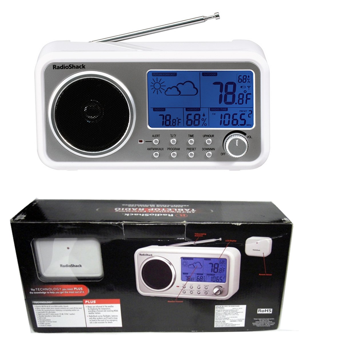 Radioshack AM FM Weather Forecasting Tabletop Radio Speaker 1201476