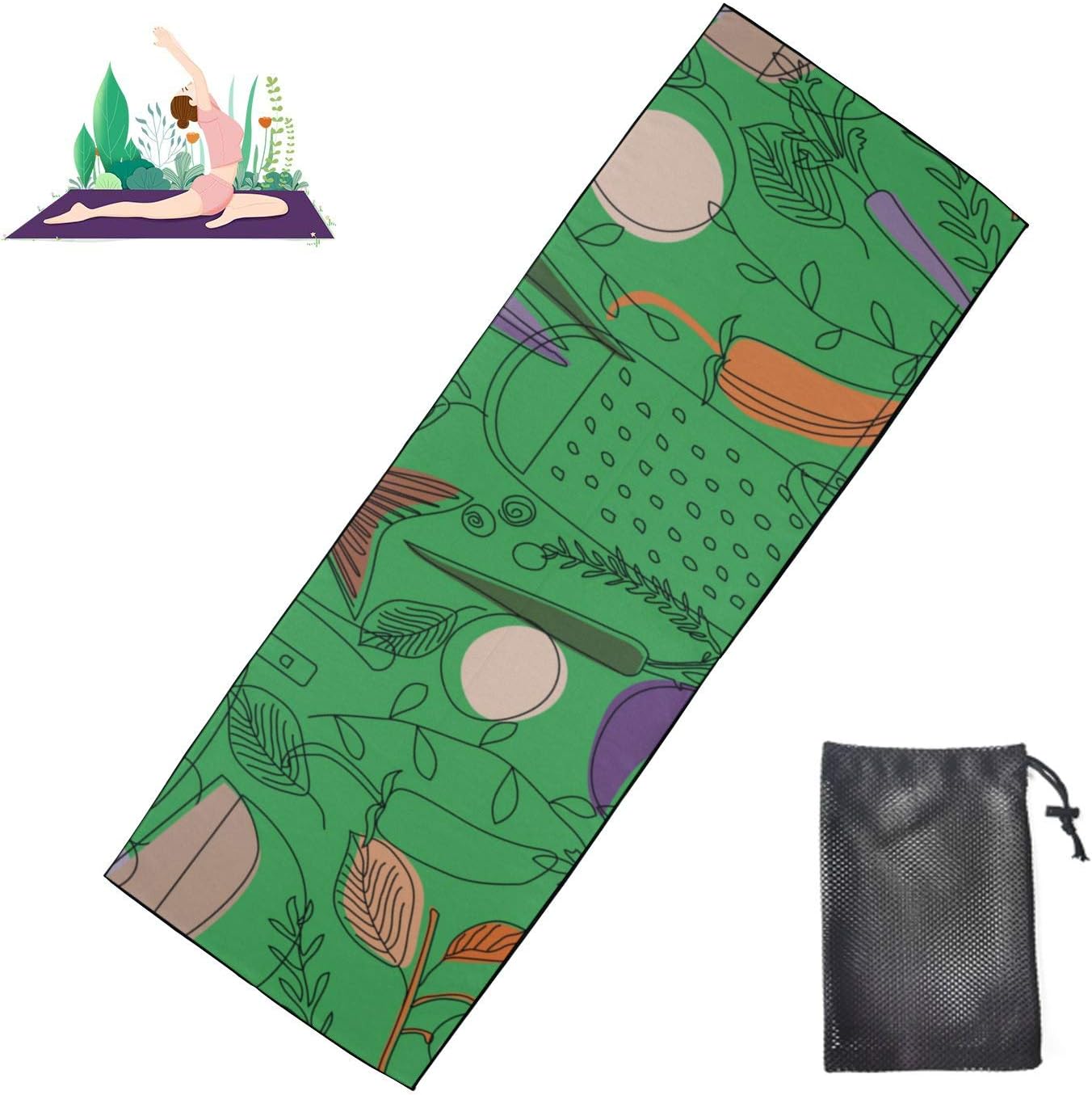 Cute Yoga Mat Art Cute Cartoon Funny Food Printed Yoga Mat for Men
