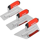Goldblatt 3 Pieces Venetian Plaster Trowel Set, Drywall Tools for Finishing | Stainless Steel, Aluminum Shank, Trapezoid Thinset Trowel, Concrete Tool, for Plastering, Marmorino, Microcement &amp; Stucco