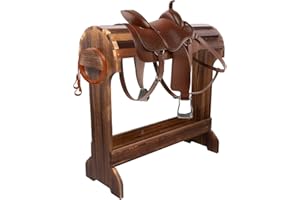 DigNew Large Wood Saddle Rack with Curved Top Surface,Bridle Rack & Heavy-Heavy Duty Saddle Stand,Suitable for Displaying Trophy Tack at Home,Walnut