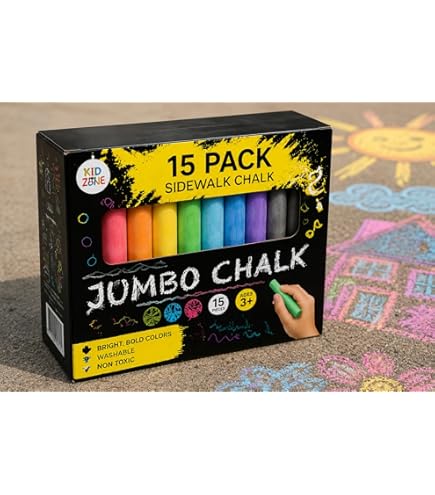 Amazon.com: Jumbo Multicolor Outdoor Sidewalk Chalk - 15 Piece
