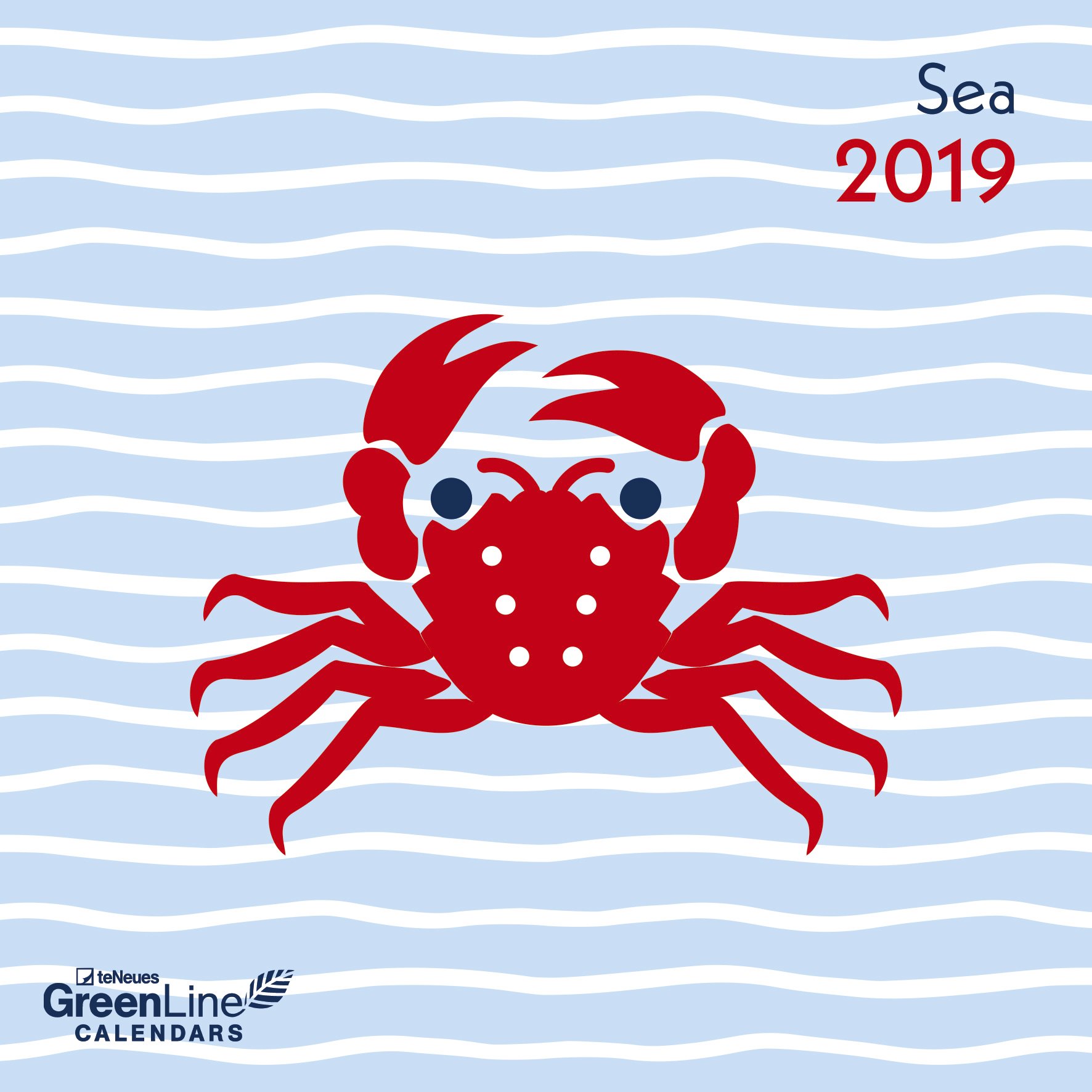 2019 Sea Mini Grid Calendar - 17.5 x 17.5 cm