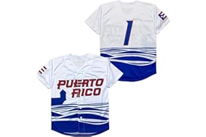 CHUYAMAOYI Mens Puerto Rico #21 Roberto Clemente #1 World Game Classic Baseball Jersey Stitched S-XXXL