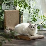 FUKUMARU Cat Scratcher 68 cm L Shape Wall Mounted Cardboard Pad with Ball Toy view 7