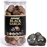 RioRand Black Garlic Whole Fermented 90 Days, No Additives Ready to Eat for Snacks &amp; Recipe(17.64 Oz/500g)