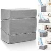 3-Level Adjustable Foot Rest for Under Desk at Work, Grey, 17x11.2x17 Inch | Ergonomic High-Density Foam Footstool Footrest Pillow with Crystal Velvet &amp; Washable Cover for Office/Home/Game Chair