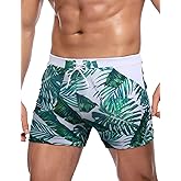 COOFANDY Swim Trunks for Men Sexy Swim Brief Square Leg Swimsuit Swimming Short Bathing Suit with Pocket S-XXL
