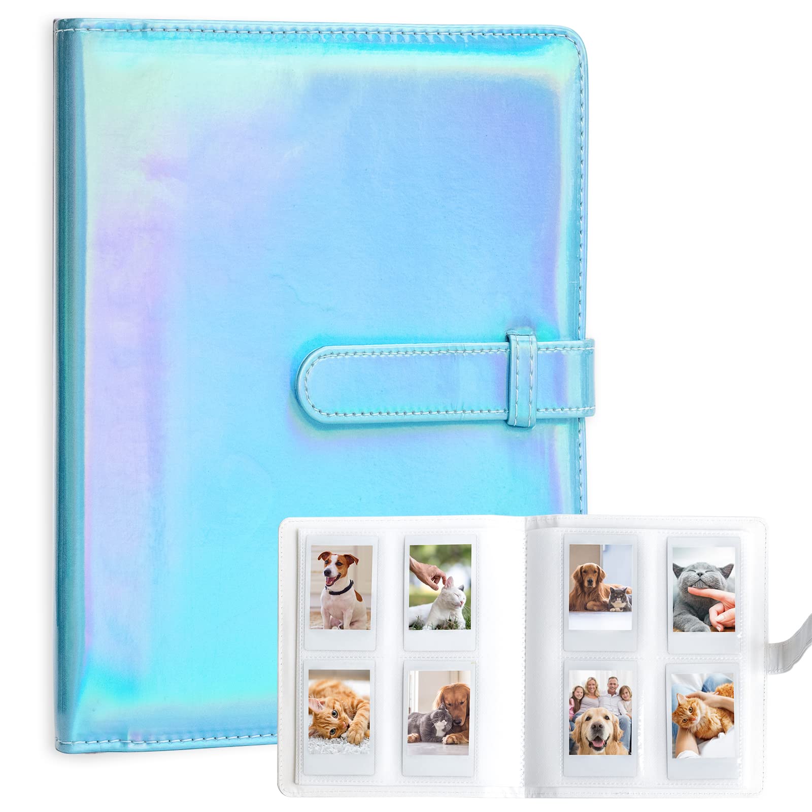 128 Pockets Photo Album for Fujifilm Instax Mini LiPlay 11 12 90 70 50S 26 25 9 8+ 8 7S Instant Camera, Polaroid Snap SnapTouch PIC-300 Z2300 Mint Zip Instant Camera Printer (Magic Light Blue)