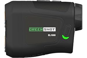 GREEN SHOT Range Finder for Hunting - 1200 Yards Golf Rangefinder with Slope Switch, Flag Lock, Speed Mode, Waterproof Rechargeable Hunting Range Finder, Ideal for Archery, Golf, Bow Hunter