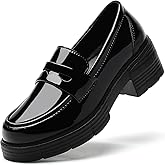 TKKAE Loafers for Women Women's Penny Platform Chunky Loafers Slip-Ons Comfortable Business Casual Dress Office Work Shoes for Ladies