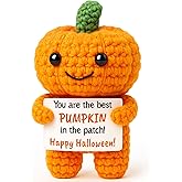 Mini Pumpkin Halloween Boo Basket Stuffers Gifts for Kid Women Men, Spooky Basket Stuffers Halloween Decorations Indoor for Teen Girl Boy, Thanksgiving Decorations, Handmade Crochet Pumpkin Decor