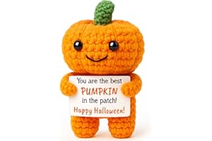 BVXFR Mini Pumpkin Halloween Boo Basket Stuffers Gifts for Kid Women Men, Spooky Basket Stuffers Halloween Decorations Indoor for Teen Girl Boy, Thanksgiving Decorations, Handmade Crochet Pumpkin Decor