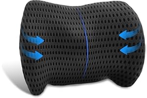 sproerden Lumbar Support Pillow, Ergonomic - Memory Foam Lumbar Support Pillow for Lower Back Pain Relief for Car Seats, Office Chairs, Gaming Consoles, Sofas, Recliners and Beds (Black)