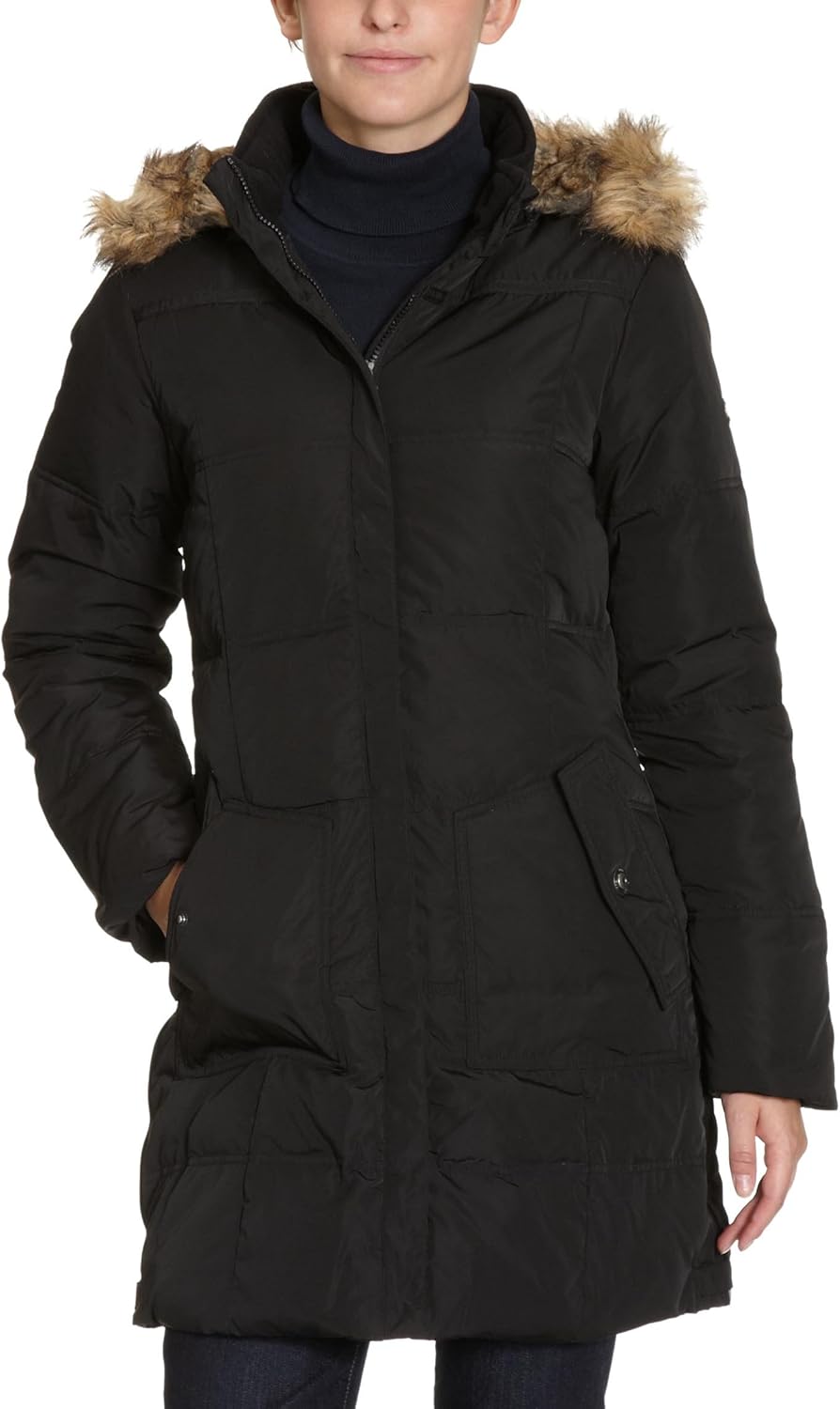 Tom Tailor Women's Down Feather Sporty Coat Black UK 14 Amazon.co.uk