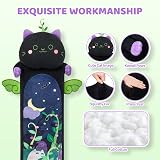 Mewaii 28in Long Devil Mint Cat Plush Pillow Squishy Soft Toy Black view 2