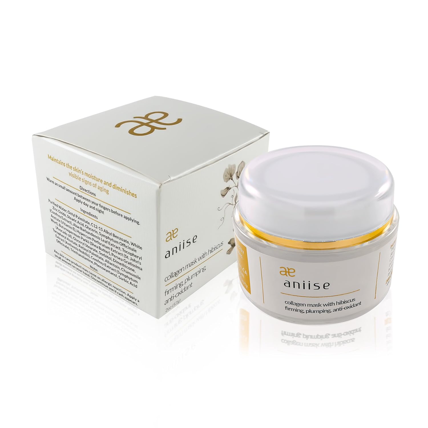 Amazon Com Aniise Face Collagen Mask Facial Mud Moisture And Acne Treat Masque With Natural Anti Aging And Uv Protection Pore Refining With Cell Restoring And Skin Brightening Plus Cleansing