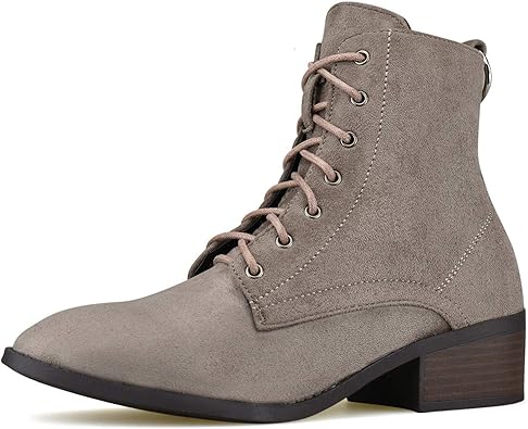 lace up booties low heel