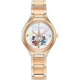 Citizen Women's Eco-Drive Mickey and Minnie Mouse Take Paris, Mother-of-Pearl Dial, Gold-Tone Stainless Steel Bracelet Watch (Model: FE2103-52D)