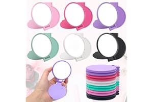 Windspeed 12 Pcs Mini Folding Mirror Round Compact, 2.4 in Small Portable Travel Makeup Mirror Compact Mirror Bulk Round Makeup Mirror for Purse, Women Girls Travel Daily Use