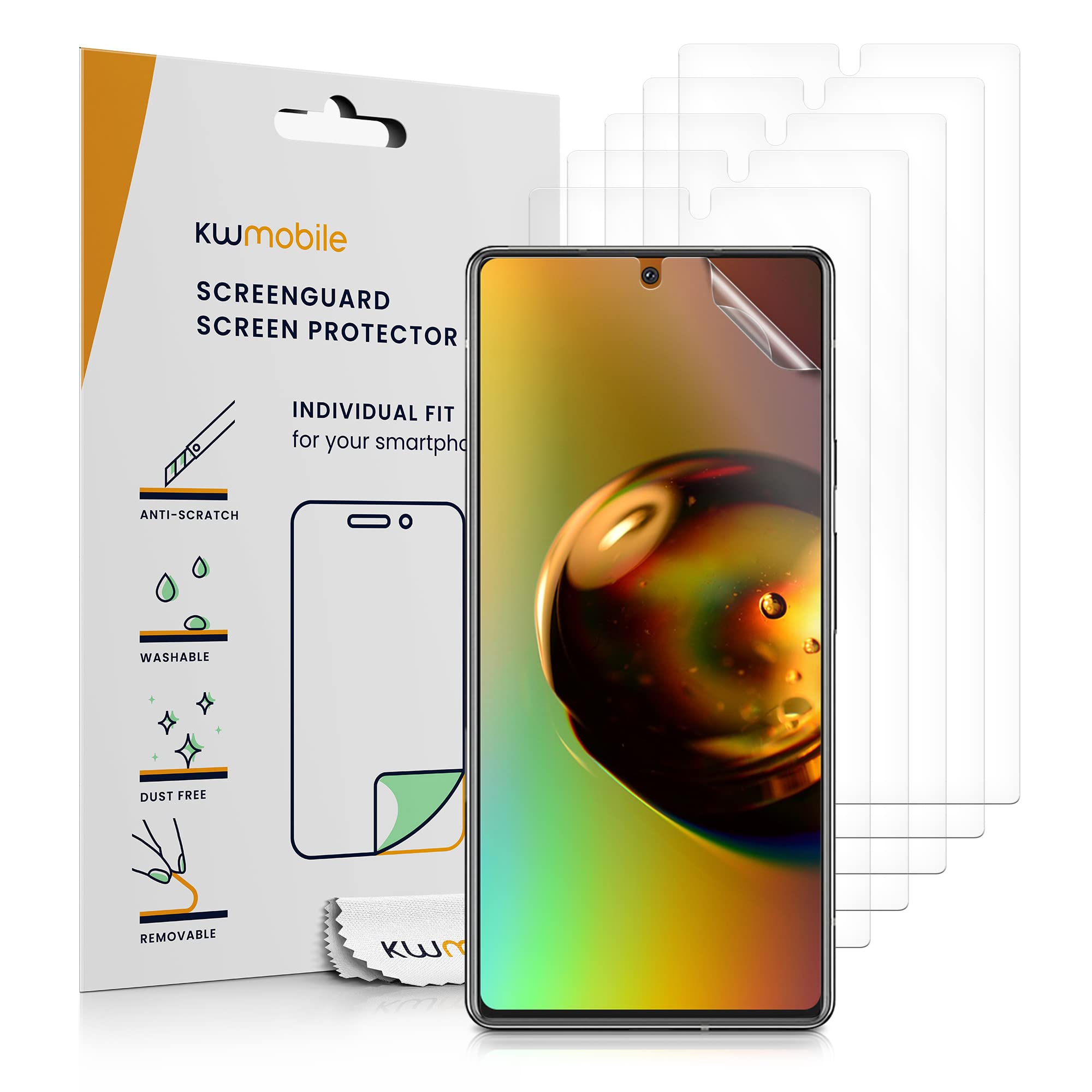 kwmobile Screen Protectors Compatible with Google Pixel 6a Screen Protector - 6x Ultra-Clear Transparent Phone Films