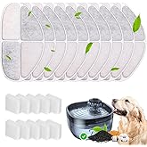 10+10 Pack Replacement Filters for FEELNEEDY 7L/1.8Gal Dog Water Fountain (FN-W05), 5 Month Set for Large Dogs Water Bowl Dispenser, Includes 10 Filters & 10 Sponges