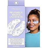 Pacifica Reusable Mask – Under Eye Mask Silicone Face Mask for Fine Lines & Dark Circles, Pair with Serum, Storage Tin Included, Vegan & Cruelty-Free, 2 Pieces