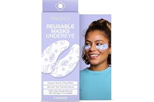 Pacifica Reusable Mask – Under Eye Mask Silicone Face Mask for Fine Lines & Dark Circles, Pair with Serum, Storage Tin Includ