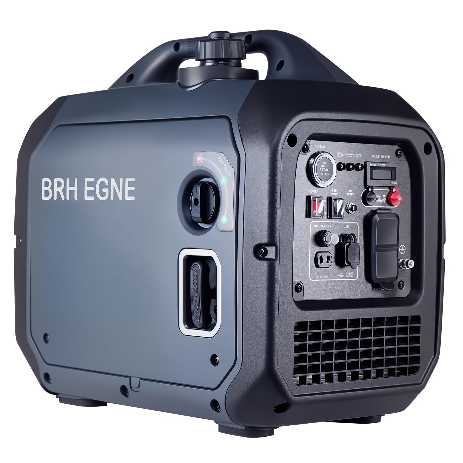 BRH EGNE Portable Inverter Generator, Multi-Function Startup Mode, Manual/Electric/Remote Start, 20.07x11.61x19.29 inches