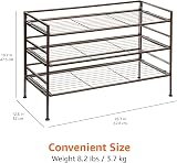 Amazon Basics 3-Tier Shoe Rack Organiser Holds 9-Pair Brown 68 x 32 x 47.5 cm view 5