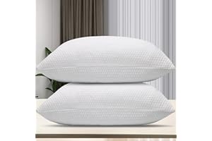 Nctoberows Bed Pillows for Sleeping, Shredded Memory Foam Pillows Standard Size Set of 2 Pack Adjustable Cooling Pillows for Side and Back Sleeper with Washable Removable Cover.
