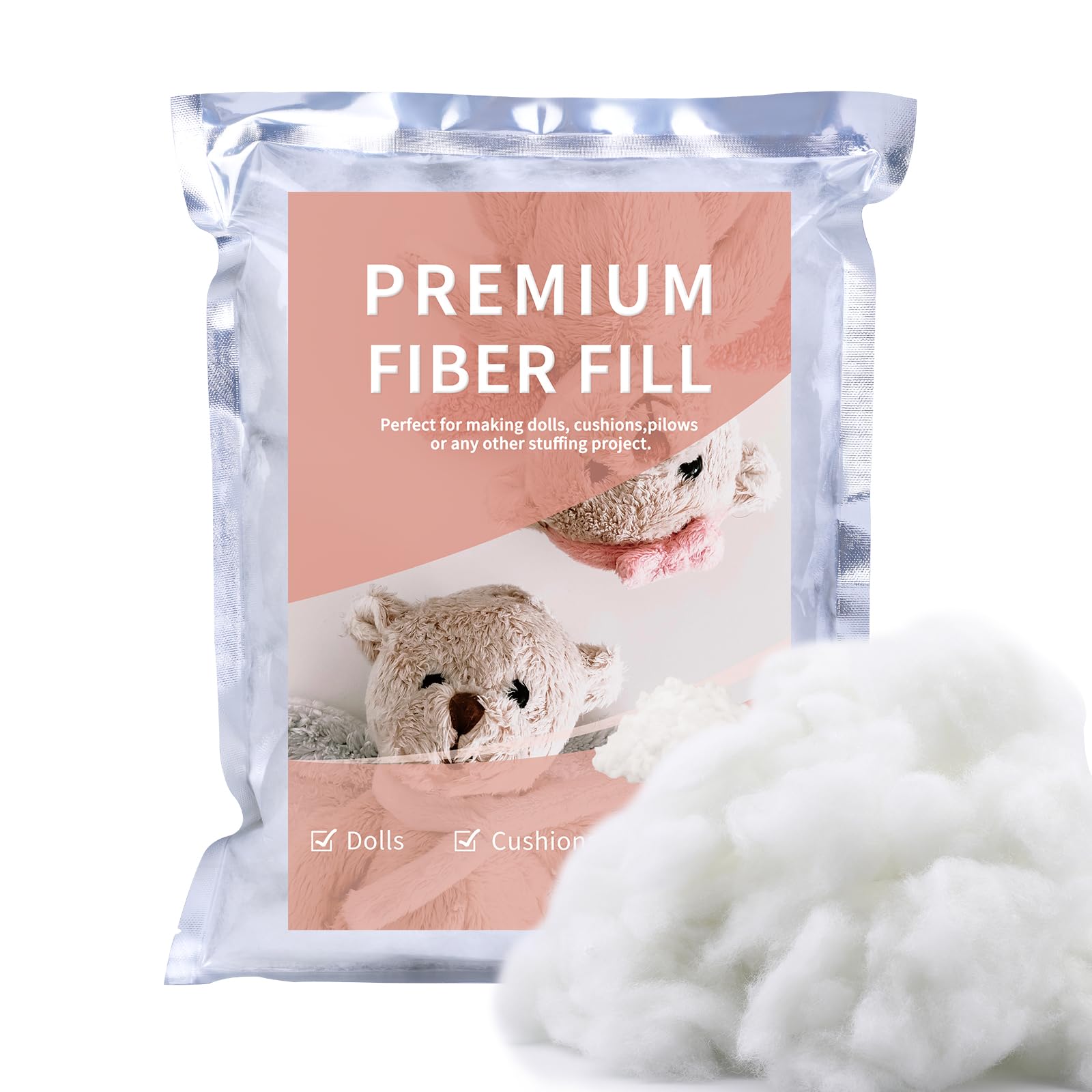 Photo 1 of 100g/3.5oz Premium Polyfill Stuffing for Stuffed Animals, (1.8oz-1.21 lb) Polyester Fiber Filling Stuffing, Fluff Polyfill Stuffing High Resilience Stuffing for Crafts, Crochet Stuffing