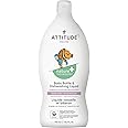 ATTITUDE Baby Dish Soap and Bottle Cleaner, EWG Verified Dishwashing Liquid, No Added Dyes or Fragrances, Tough on Milk Residue and Grease, Vegan, Sweet Lullaby, 23.7 Fl Oz