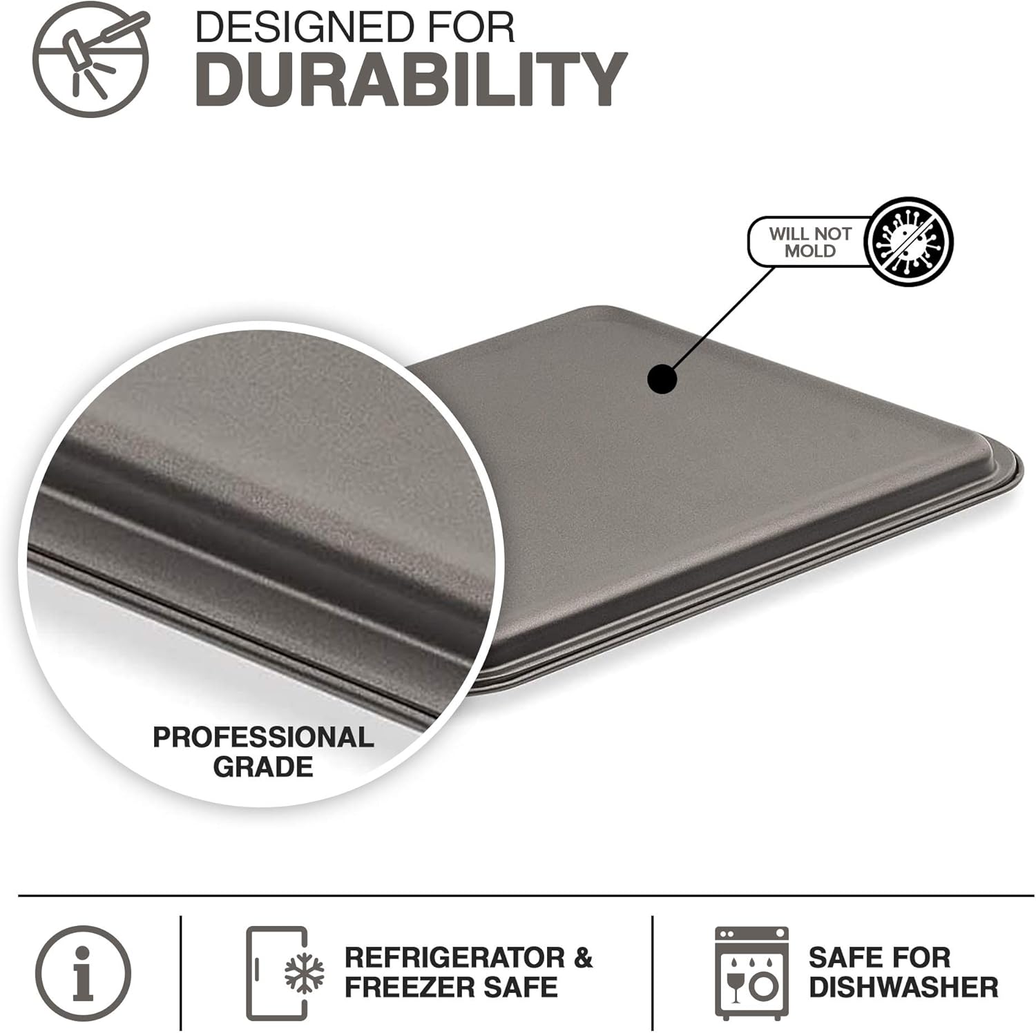 husMait 10x14 inch Non-Stick Baking Sheet - Superior Long-Lasting Cookie Pan: Kitchen & Dining