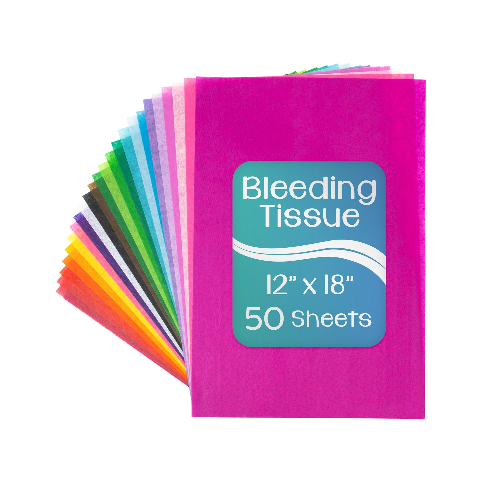 Hygloss Products Bleeding Tissue Assortment- Multi-Color Assortment 12 x 18 Inch, 50 Sheets