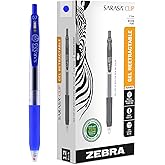 Zebra Pen – SARASA Clip Gel Retractable Pens – 0.7mm Medium Point, Blue Ink – 75% Recycled Materials, Bold Pigment Ink, Comfort Grip, Ideal for School, Journal and Note Taking Use, 12-Pack (48720)