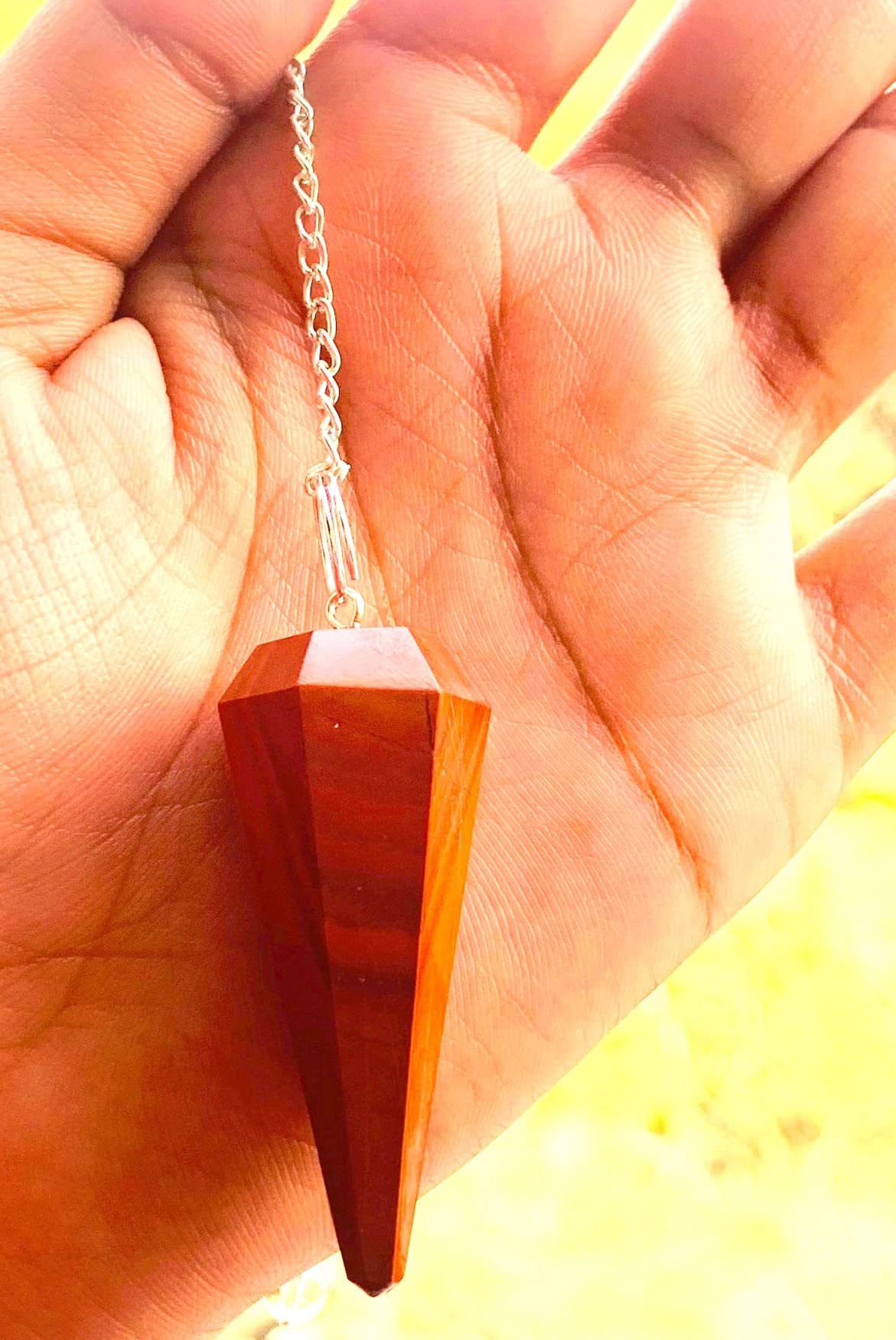 crystalmiracle Red Jasper Dowser Pendulum Crystal Healing Reiki Feng Shui Chakra Wellness Peace Handcrafted