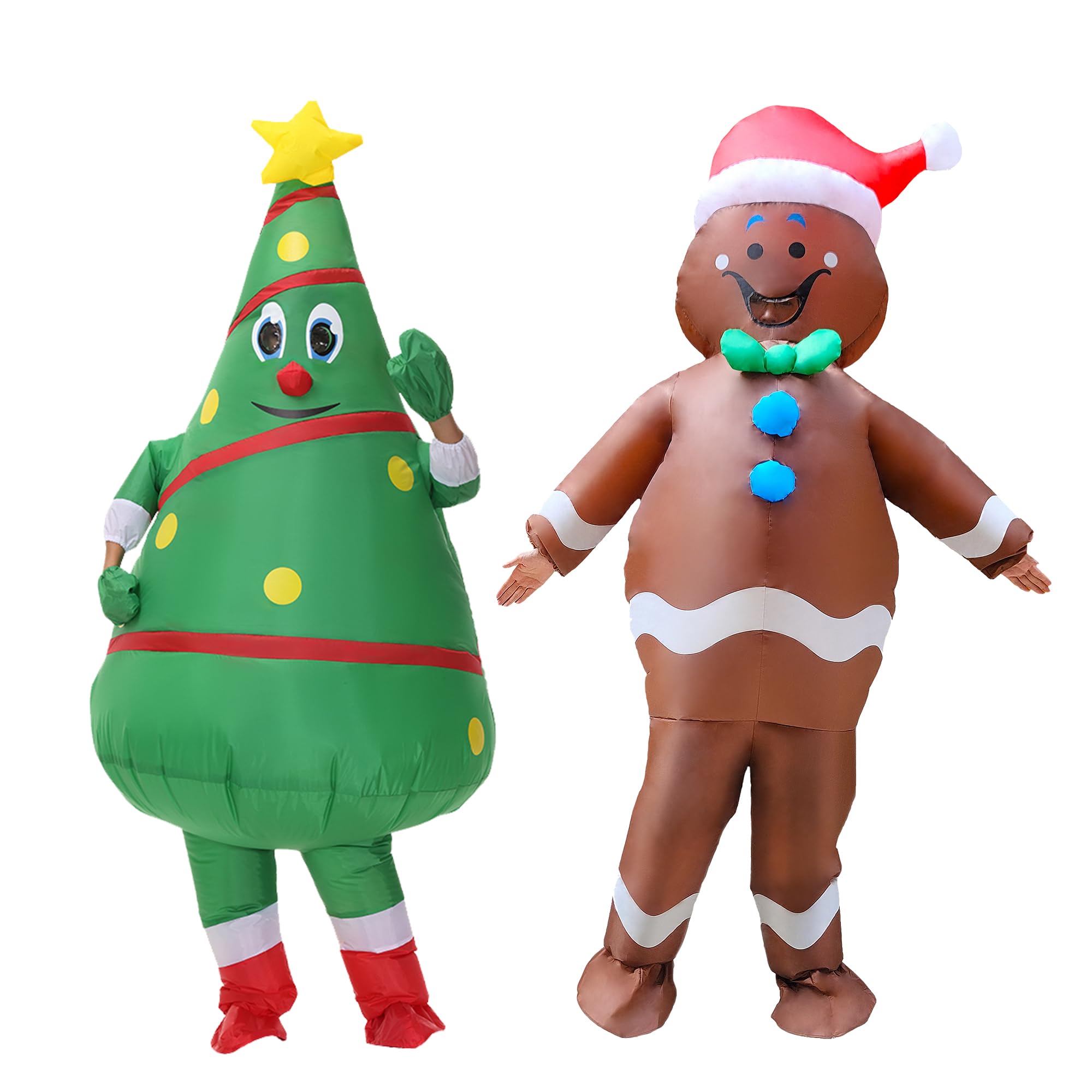 Photo 1 of ***MISSING PARTS***
2 Packs Inflatable Gingerbread Man and Christmas Tree Costume Blow Up Suit Outfit for Adult/Christmas/Halloween