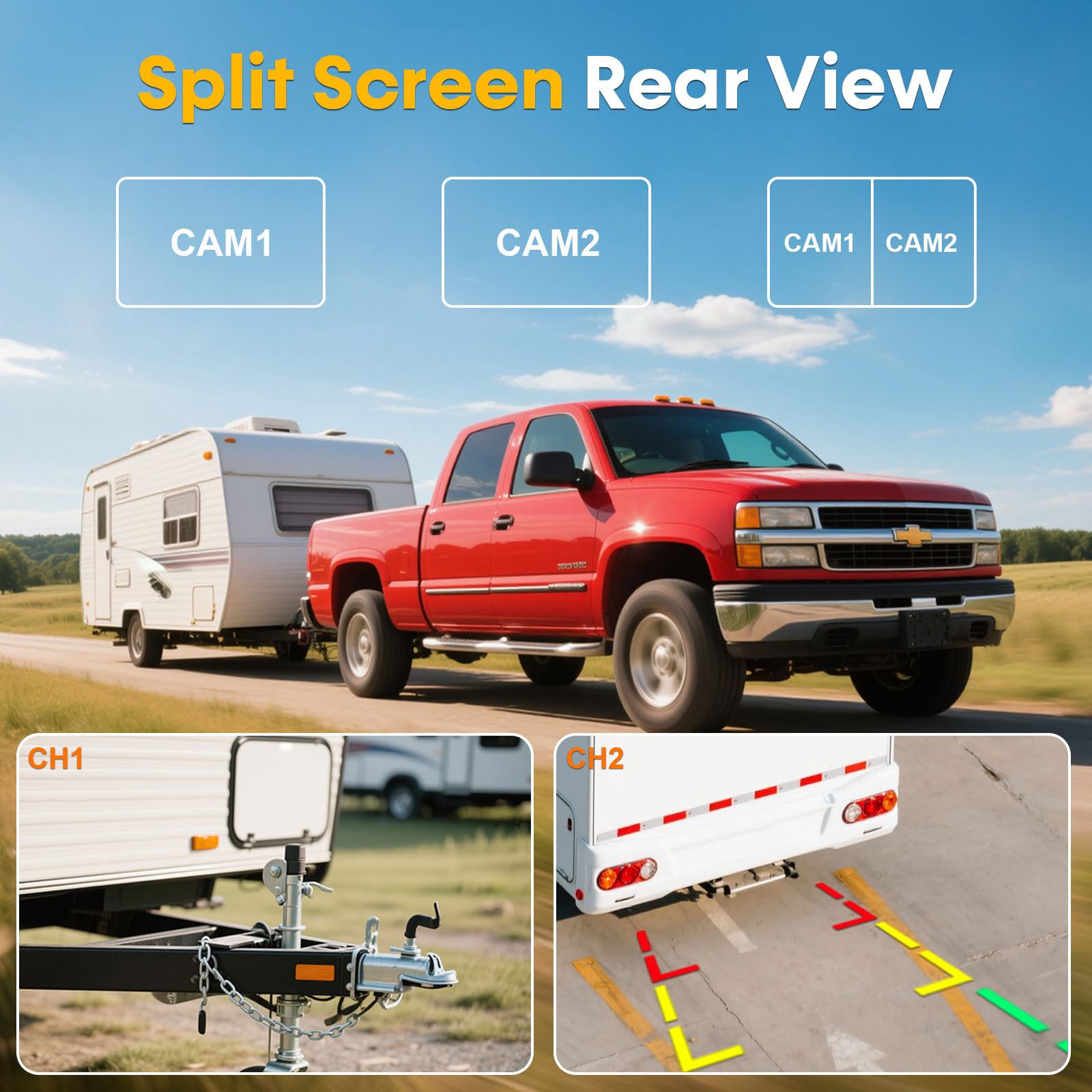 Rv Split Rear Camera Mua Dual RV Backup Camera System: 7