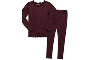 VAENAIT BABY 6M-12Y Infant Kids Toddler Junior Girls Soft Comfy Modal Tencel Shirring Sleepwear Pajamas 2pcs Set