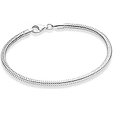 Miabella Italian 925 Sterling Silver Solid 3mm Snake Chain Bracelet for Women Men, Made in Italy