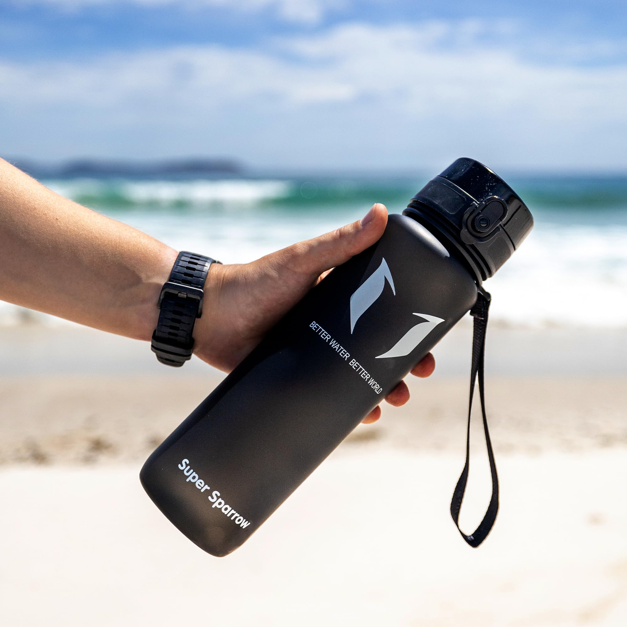 Super Sparrow Trinkflasche - Tritan Wasserflasche - 750ml - BPA-frei - Ideale Sportflasche - Sport, Wasser, Fahrrad, Fitness, Uni, Outdoor - Leicht, Nachhaltig 6