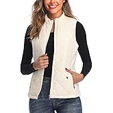 LONGKING Women's Vest, Stand Collar Lightweight Zip Quilted Vest for Women