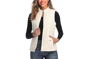 LONGKING Women's Vest - Stand Collar Lightweight Zip Quilted Vest for Women…